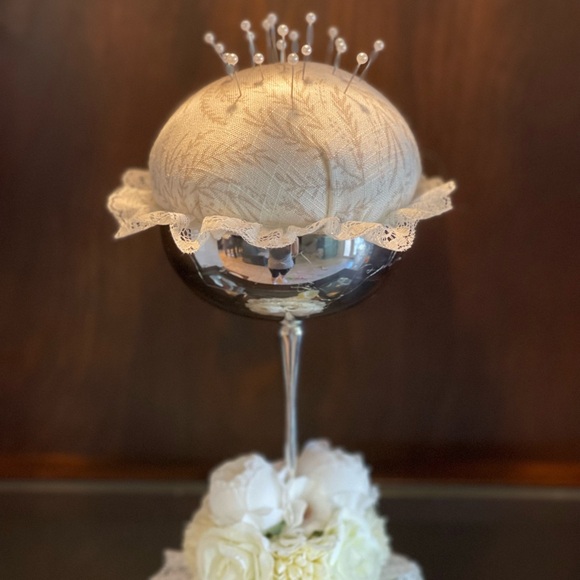 Other - Vintage Silver Plated Champagne Goblet Pin Cushion